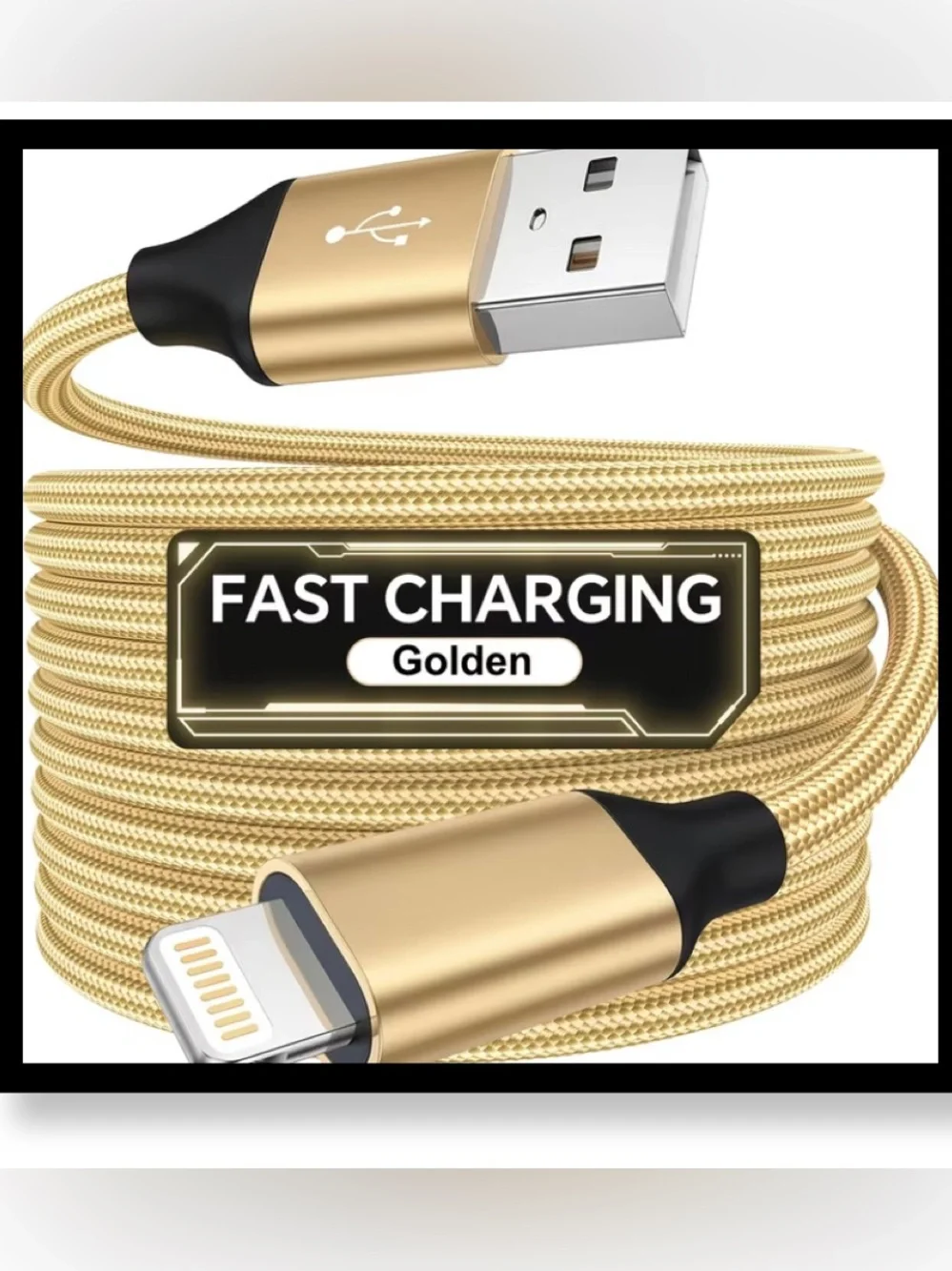 Fast Charging Golden USB to Lightning Cable